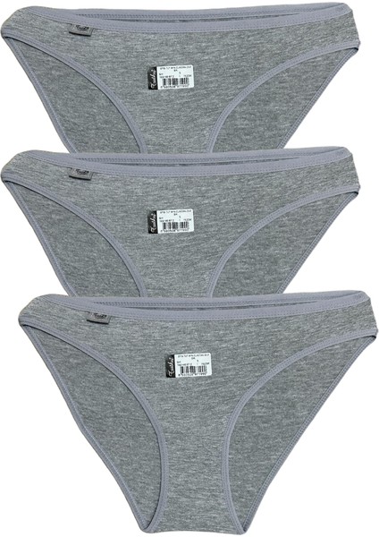 Kadın Elastan Düz Bikini Külot Gri 3'lü Paket fiyatları