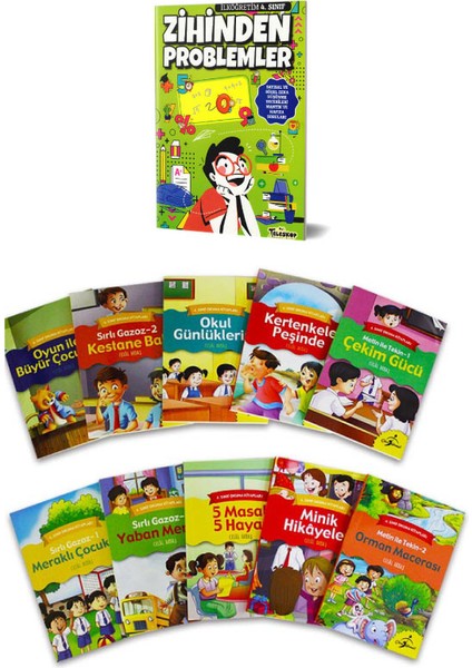 4.sınıf Okuma ve Zihinden Problemler Seti - 11 Kitap