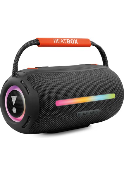 Beatbox Siyah LED Işıklı Dayanıklı Ses Bombası USB Sd Aux Fm Radyo Bluetooh Hoparlör