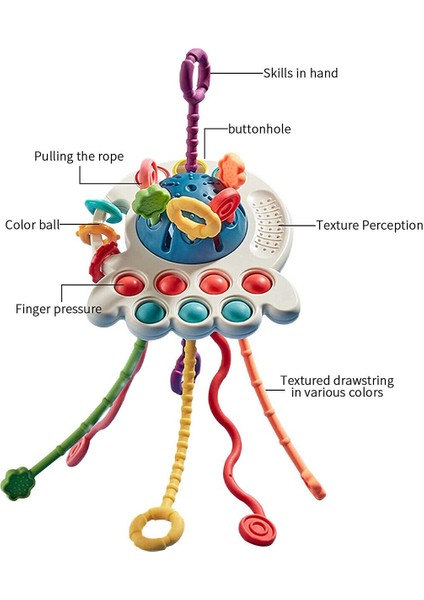 Bebek Bulmaca Eğlenceli Parmak Pompalama Oyuncak Ahtapot (Mavi) (Yurt Dışından)