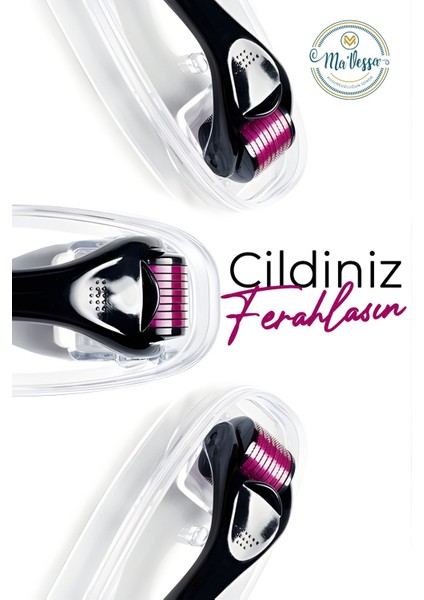 Titanyum Uçlu 0.5 mm 540 Iğneli Dermaroller Yüz ve Vücut Yenileme Masaj Aleti