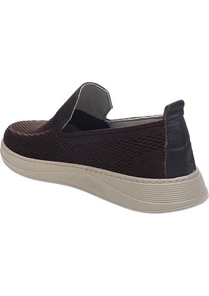 Triko İçi Hakiki Deri Erkek Yazlık Ayakkabı KAHVERENGİ