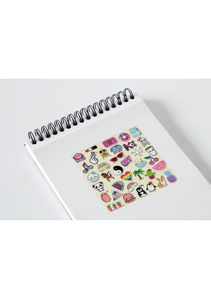 Karışık Sticker Seti Planner Ajanda Bullet Journal Için Uygun Set