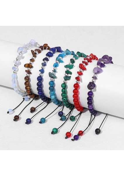 Moda Düzensiz Doğal Taş Boncuk Bilezik Malakit Agates Kristal Dokuma Bilezik Ayarlanabilir Erkek Kadın Takı Bilezik (Yurt Dışından) fiyatları
