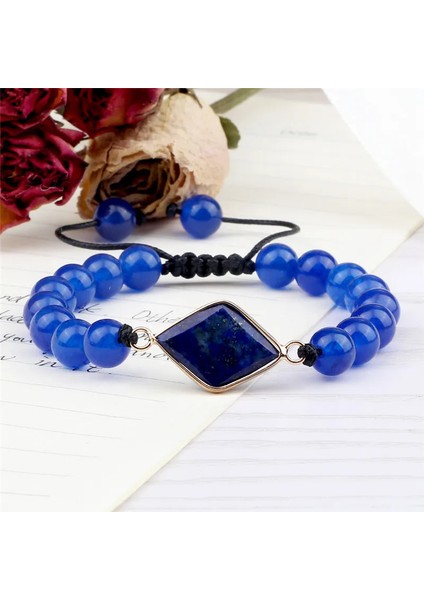 El Yapımı Örgülü Kristal Boncuklu Bileklik Kadınlar Için Erkekler Moda Lapis Lazuli Doğal Taş Bilezikler Ayarlanabilir Pulsera Takı (Yurt Dışından)