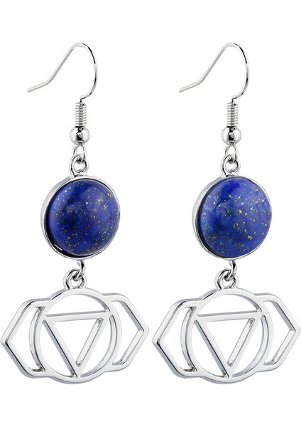 Doğal 7 Çakra Taşı Ametist Uzun Zincir Dangle Küpe Şifa Reiki Lapis Lazuli Damla Küpe Kadın Takı Kız Hediye (Yurt Dışından)