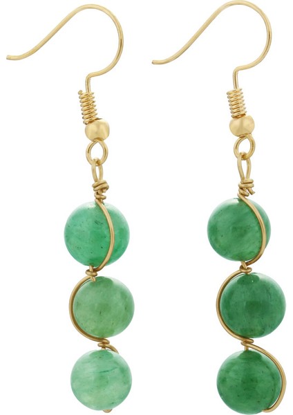 Kadın Takıları Için 8mm Yuvarlak Kristal Taş Boncuk Dangle Damla Küpe (Yurt Dışından)