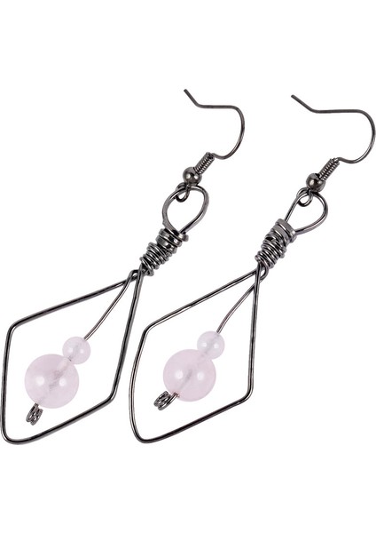 Geometrik El Yapımı Tel Sarılı Kristal Taş Boncuklar Kadın Takıları Için Dangle Damla Küpe (Yurt Dışından)
