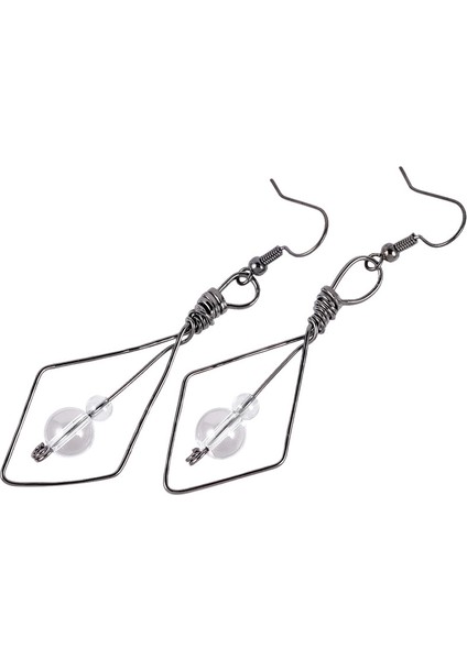 Geometrik El Yapımı Tel Sarılı Kristal Taş Boncuklar Kadın Takıları Için Dangle Damla Küpe (Yurt Dışından)