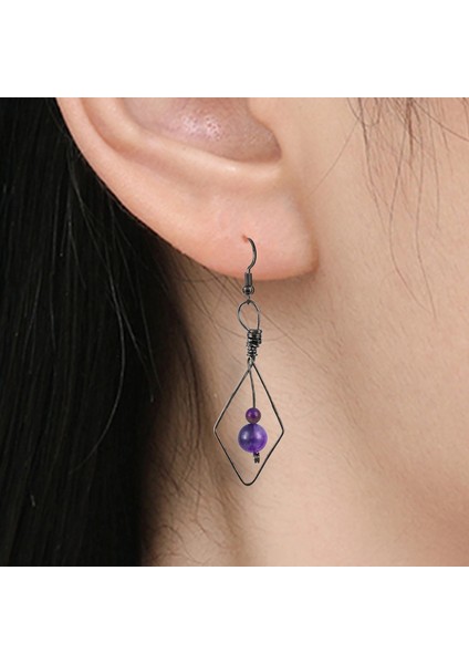 Geometrik El Yapımı Tel Sarılı Kristal Taş Boncuklar Kadın Takıları Için Dangle Damla Küpe (Yurt Dışından) fiyatları