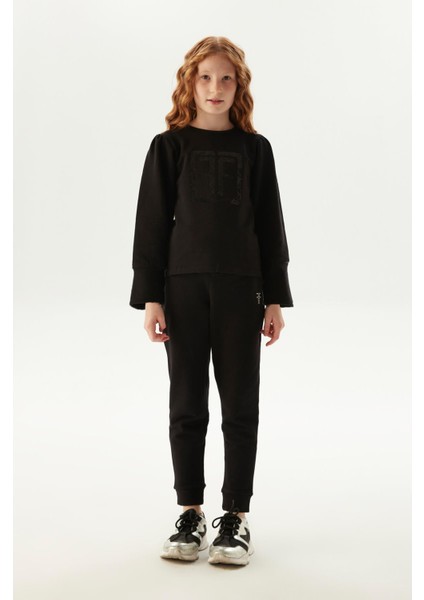 Kız Çocuk Siyah Sweatshirt 23FW0FM0745