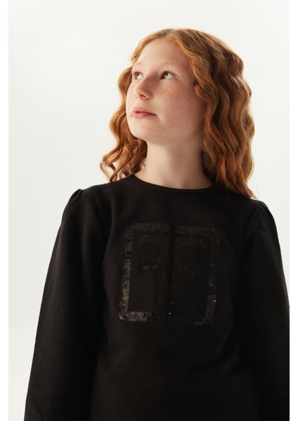 Kız Çocuk Siyah Sweatshirt 23FW0FM0745 modelleri