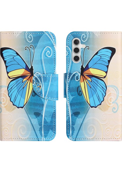 Samsung Galaxy S24 Için+ Deseni Baskı Pu Deri Butterfly Telefon Kılıfı (Yurt Dışından)