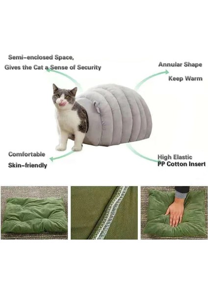 Yarım Kapalı Kedi Evi, 4 Sezon Kedi Stili Bit Resistant Kedi Kennel, Washable Kedi Yatağı Kediler Için (Yurt Dışından)