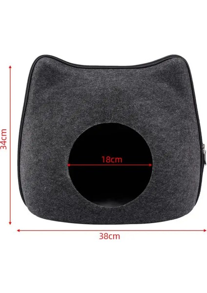 Cute Detachable Felt Cat Bed Breathable Solid Color Zipper Cats Cave House All Season Deep Sleeping Bag Basket Pet Accessories (Yurt Dışından)