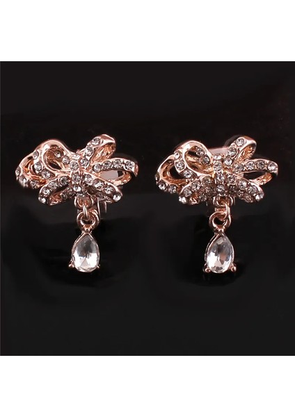 Rhinestone Kristal Ilmek Su Damlası Küpe Klipsi Delici Olmayan Moda Muhteşem Kulak Deliğine Gerek Yok Küpeler Bijoux (Yurt Dışından) fiyatları