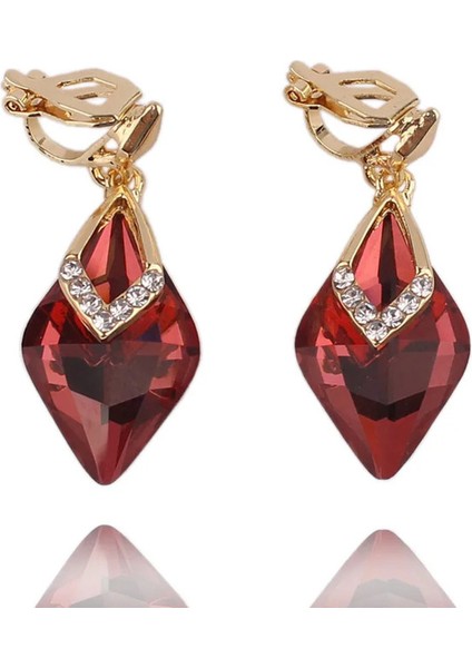7 Renk Yüksek Dereceli Rhinestone Kristal Gözyaşı Damlası Şekli Küpe Klipsi Kadınlar Için Delinmemiş Düğün Lüks Deliksiz Küpeler Yeni (Yurt Dışından)