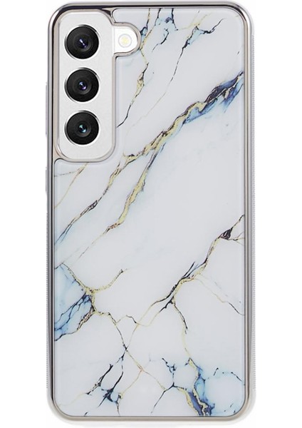 Samsung Galaxy S22 5g Mermer Desen Cep Pc+Tpu Şok Geçirmez Tarzı K Telefon Kılıfı (Yurt Dışından)