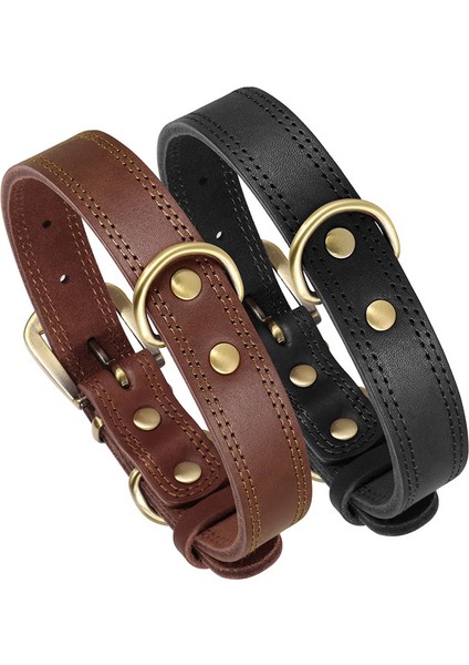 Dayanıklı Deri Köpek Tasması Gerçek Deri Köpek Tasmaları Orta Büyük Köpekler Için Ayarlanabilir Alman Çoban Eğitimi Avcılık Kahverengi (Yurt Dışından) fiyatları