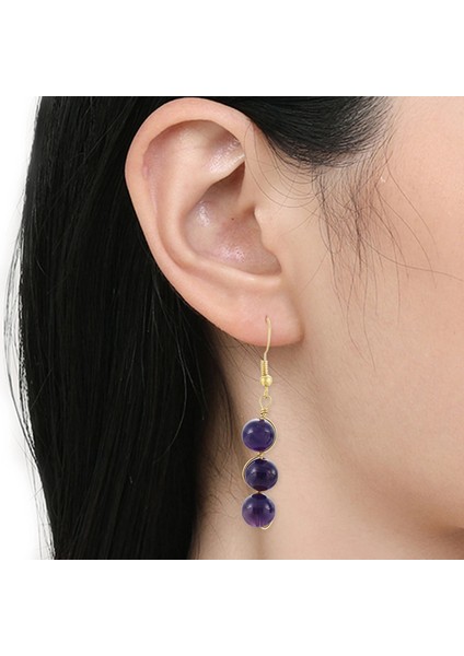 Kadın Takıları Için 8mm Yuvarlak Kristal Taş Boncuk Dangle Damla Küpe (Yurt Dışından) indirimleri