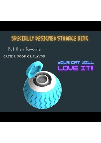 Akıllı Interaktif Kedi Oyuncağı, Kapalı Kedi Yavrusu Için Otomatik Yuvarlanan Top, Sessiz Çalışma, Kullanımı Kolay, Engelden Kaçınma (Yurt Dışından)