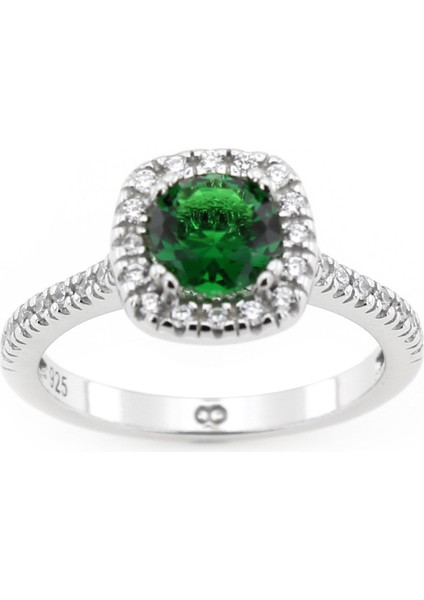 Gümüş 925 Ayar Kadın Yüzük Zirkon Taşlı