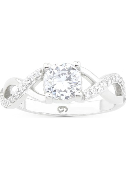 Gümüş 925 Ayar Kadın Yüzük Zirkon Taşlı