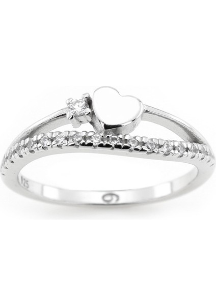 Gümüş 925 Ayar Kadın Yüzük Zirkon Taşlı