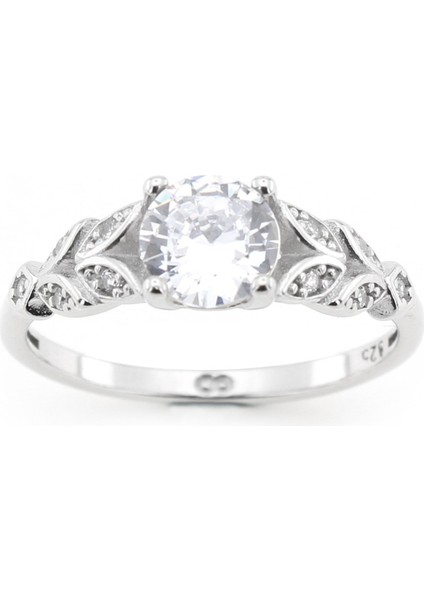 Gümüş 925 Ayar Kadın Yüzük Zirkon Taşlı