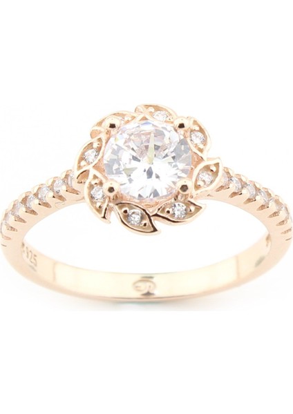 Gümüş 925 Ayar Kadın Yüzük Zirkon Taşlı