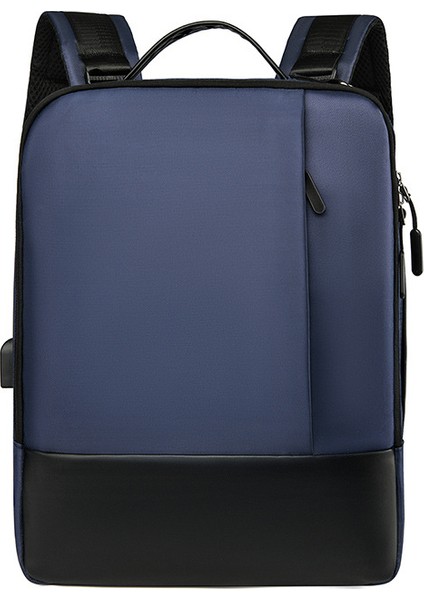 Sırt Çantası Rahat USB Şarjı Bilgisayar Sırt Çantası Sırt Çantası Kontrast Renk Sırt Çantası (Yurt Dışından)