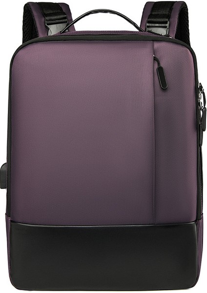 Sırt Çantası Rahat USB Şarjı Bilgisayar Sırt Çantası Sırt Çantası Kontrast Renk Sırt Çantası (Yurt Dışından)