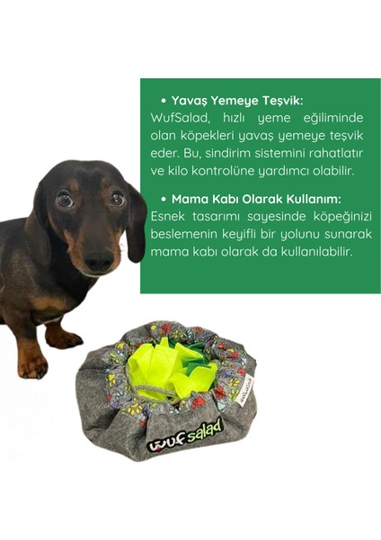 Wufsalad - Ödül Maması Oyuncağı, Köpek Yavaş Besleme Matı - Köpek Interaktif Oyuncak