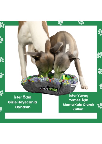 Wufsalad - Ödül Maması Oyuncağı, Köpek Yavaş Besleme Matı - Köpek Interaktif Oyuncak