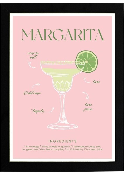 Margarita 2 21 x 30 cm - Siyah Çerçeveli