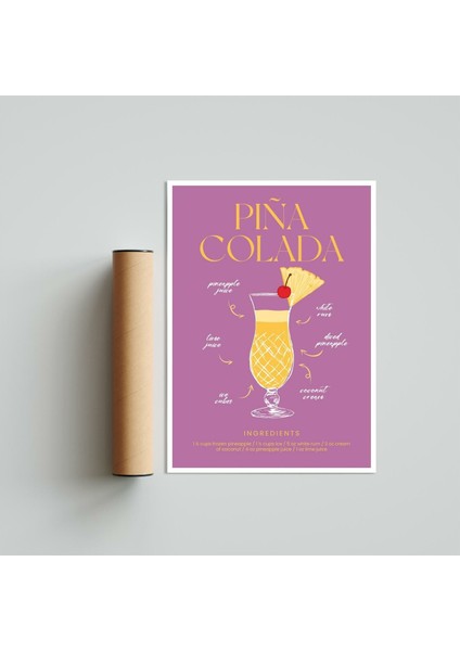 Pina Colada 2 21 x 30 cm - Siyah Çerçeveli