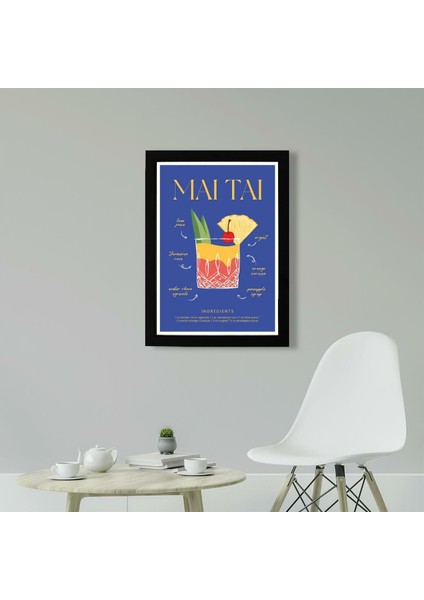 Mai Tai 5 21 x 30 cm - Siyah Çerçeveli