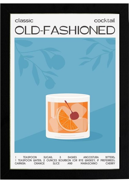 Old Fashioned 21 x 30 cm - Beyaz Çerçeveli