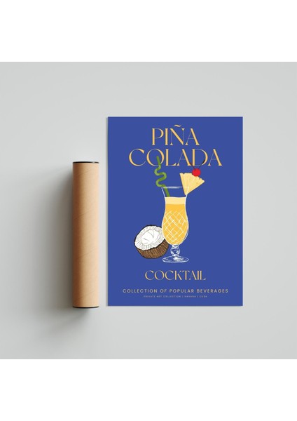 Pina Colada 21 x 30 cm - Siyah Çerçeveli