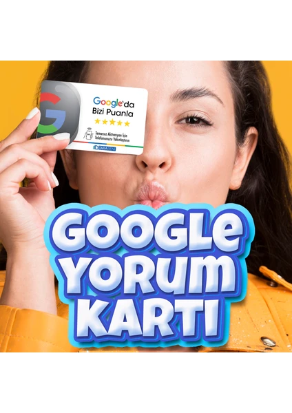 Google Yorum Kartı (Google Puanlama Kartı - Google Yorum Alma - Qr Kod Yorum Alma Kartı - Google Nfc Yorum Kartı)