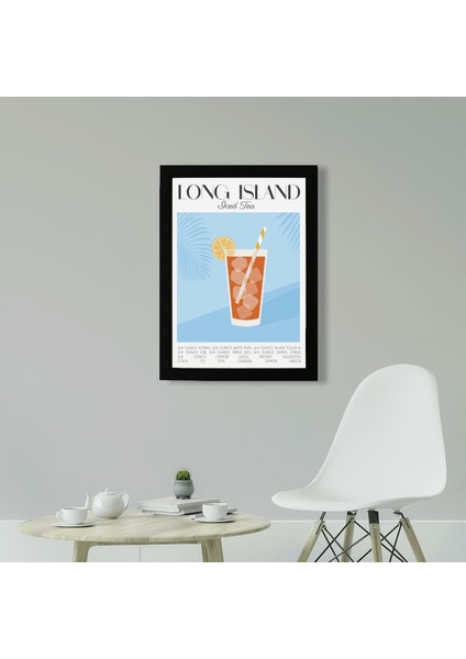 Long Island Iced Tea 2 21 x 30 cm - Siyah Çerçeveli