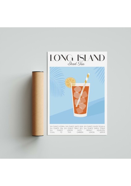 Long Island Iced Tea 2 21 x 30 cm - Siyah Çerçeveli