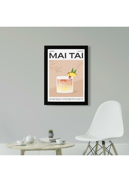 Mai Tai 21 x 30 cm - Beyaz Çerçeveli