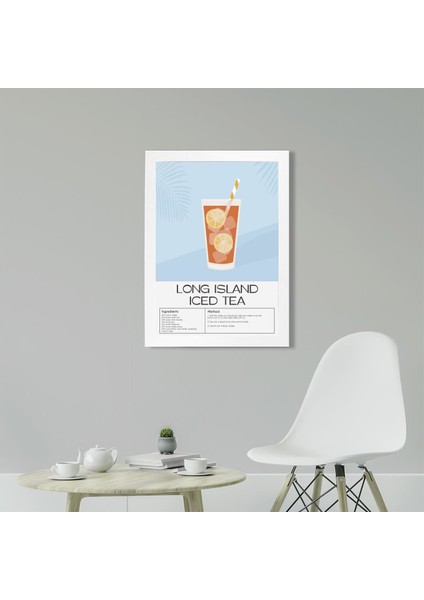 Long Island Iced Tea 21 x 30 cm - Siyah Çerçeveli