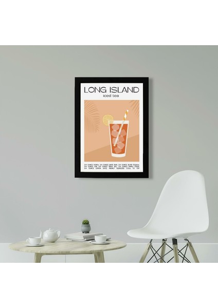 Long Island Iced Tea 3 21 x 30 cm  - Siyah Çerçeveli