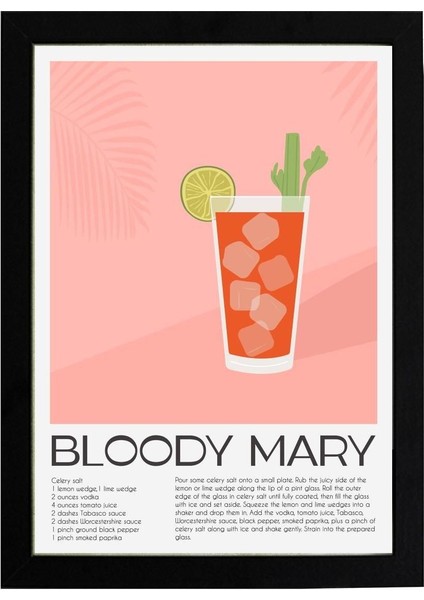 Bloody Mary 2 21 x 30 cm - Siyah Çerçeveli