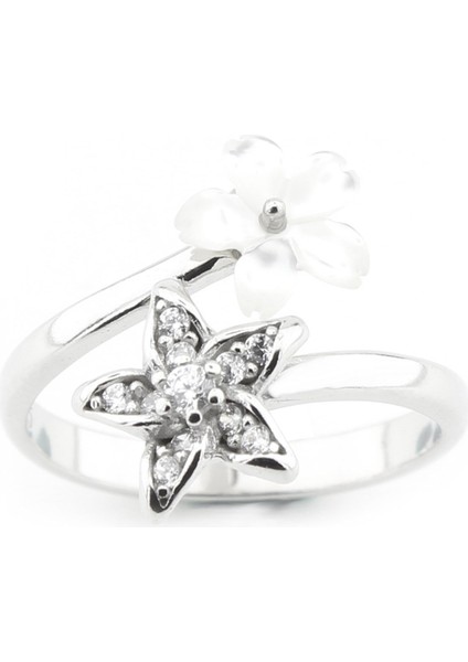 Gümüş 925 Ayar Kadın Yüzük Zirkon Taşlı