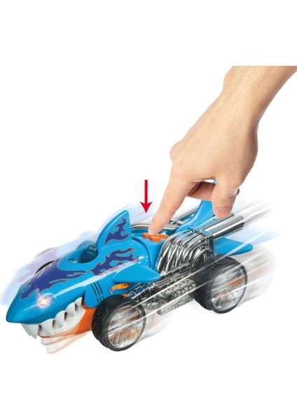 Her Çocuğun Hayali: Hot Wheels Sesli ve Işıklı Monster Action Köpek Balığı Araba 22CM. modelleri