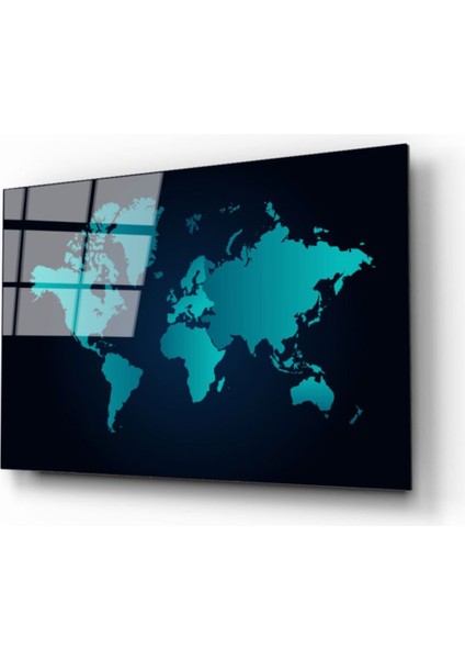 Dünya Haritası 94 Cam Tablo