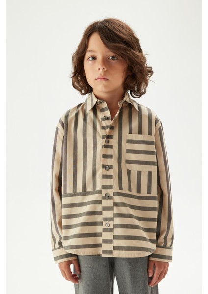 Erkek Çocuk Desenli Gömlek 23FW0NB3606 fiyatları